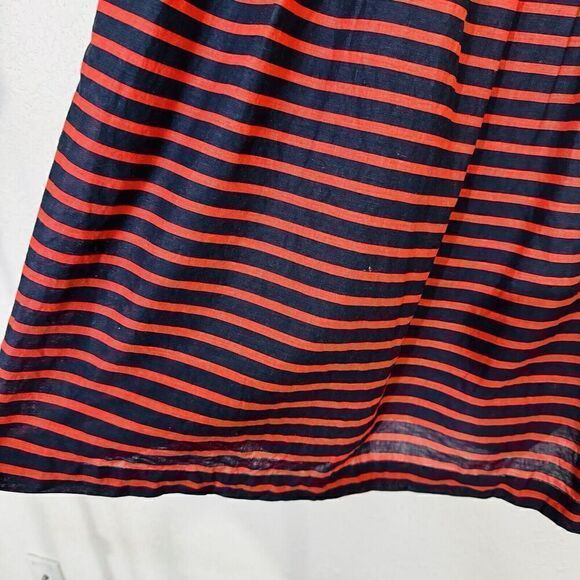 J. Crew Striped Derby Linen Blend‎ Fit and Flare Dress Black Red Womens Size 4 - Picture 3 of 11